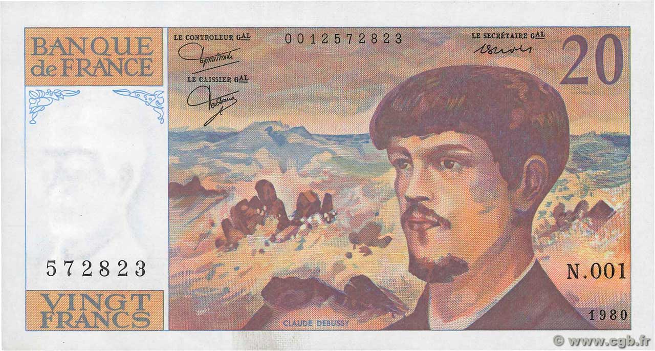 20 Francs DEBUSSY FRANKREICH  1980 F.66.01 VZ