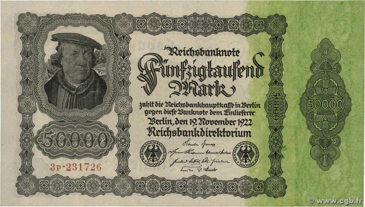 50000 Mark ALLEMAGNE  1922 P.079 pr.NEUF
