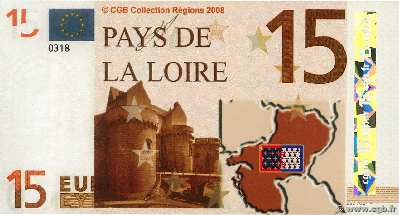 15 Euro FRANCE regionalismo y varios  2008  FDC