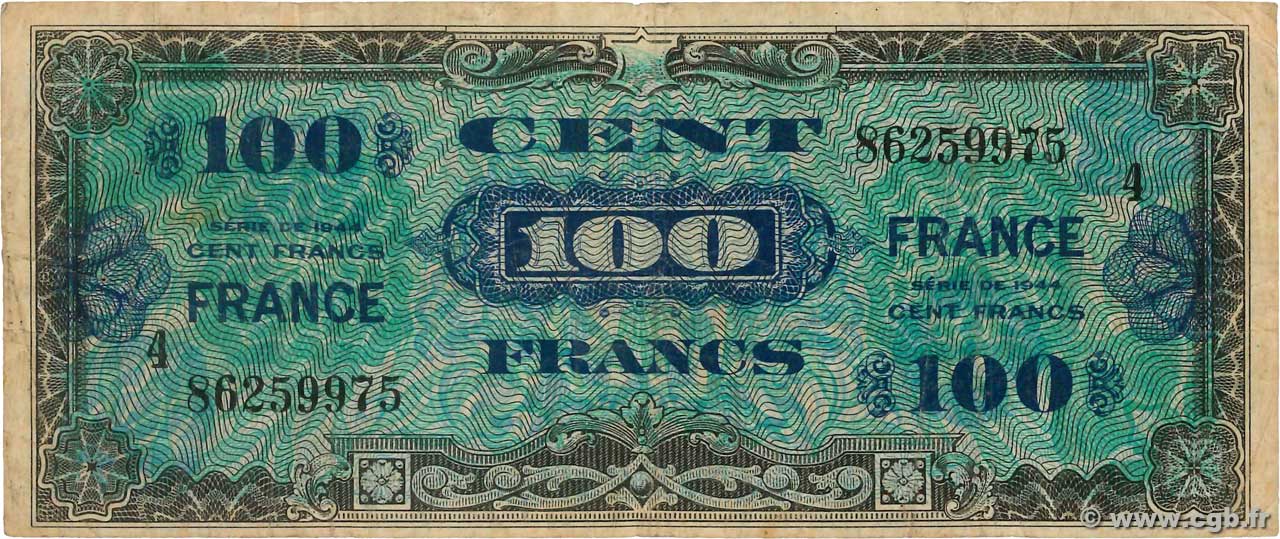 100 Francs FRANCE FRANCE  1945 VF.25.04 VG