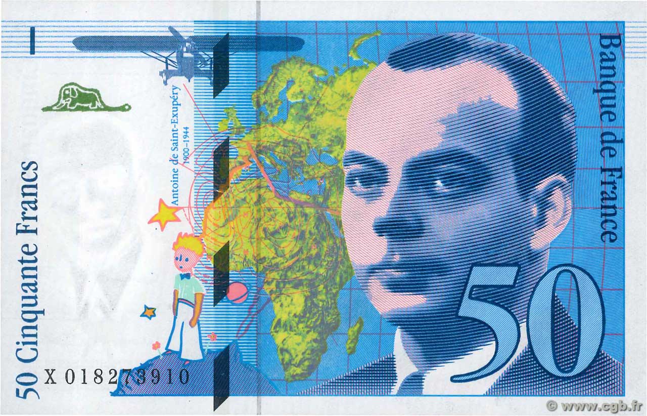 50 Francs SAINT-EXUPÉRY modifié FRANCE  1994 F.73.01b pr.SPL