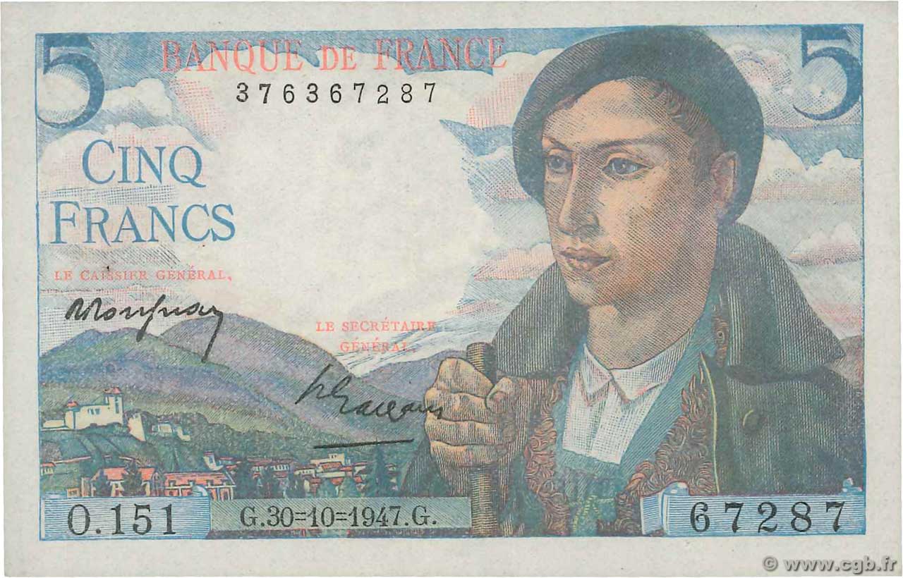 5 Francs BERGER FRANCIA  1947 F.05.07 MBC