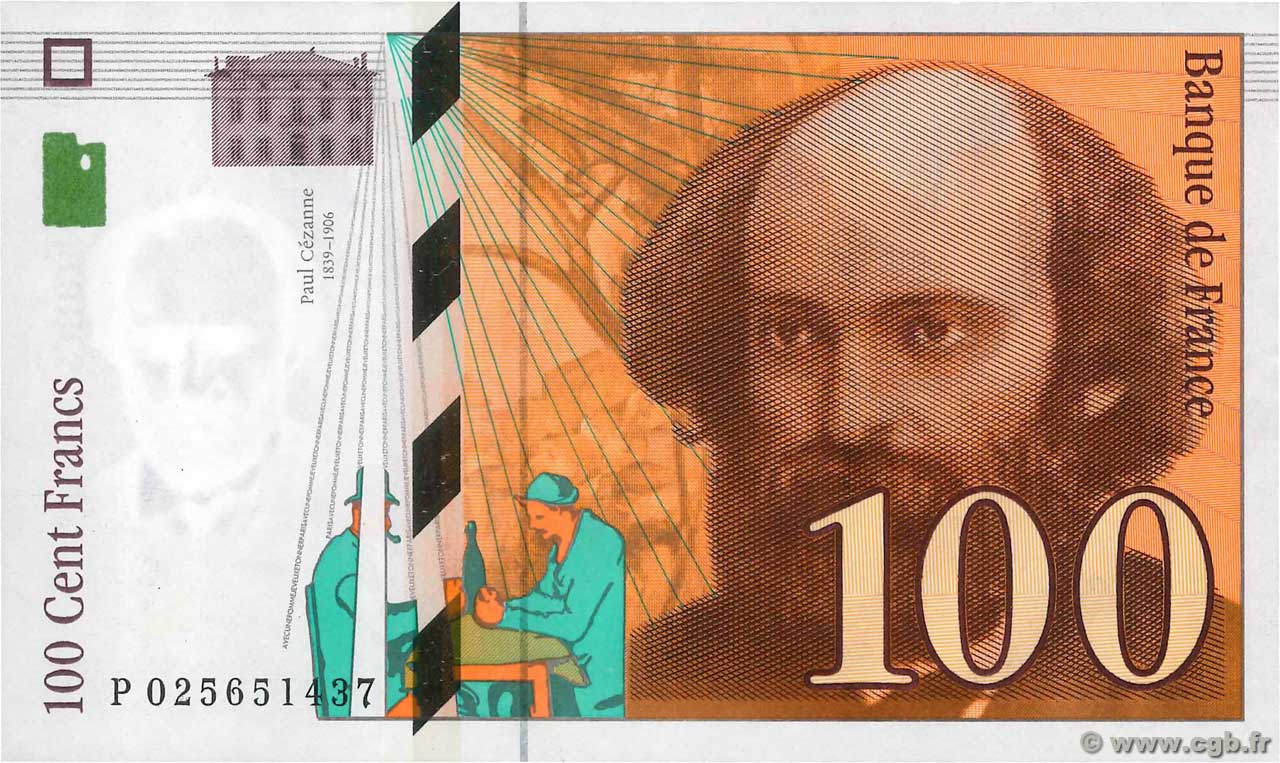 100 Francs CÉZANNE FRANKREICH  1997 F.74.01 VZ