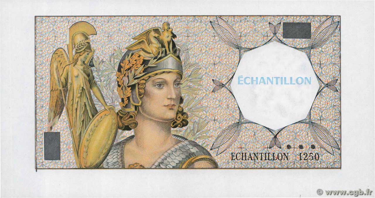 200 Francs MONTESQUIEU, type Athéna Échantillon FRANCE Regionalismus und verschiedenen  1990 F.(70) ST