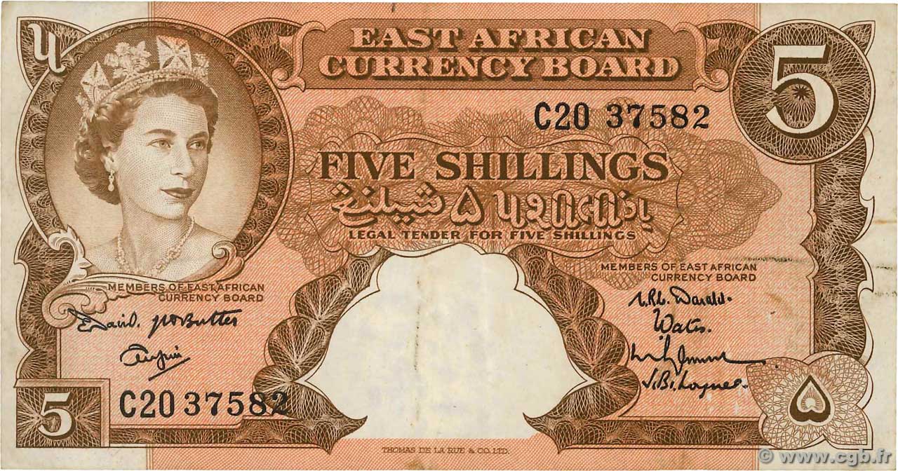 5 Shillings AFRIQUE DE L EST  1961 P.41a TB+