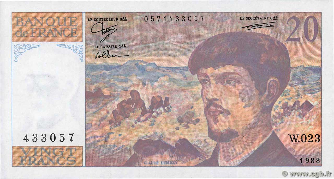 20 Francs DEBUSSY FRANCE  1988 F.66.09 NEUF