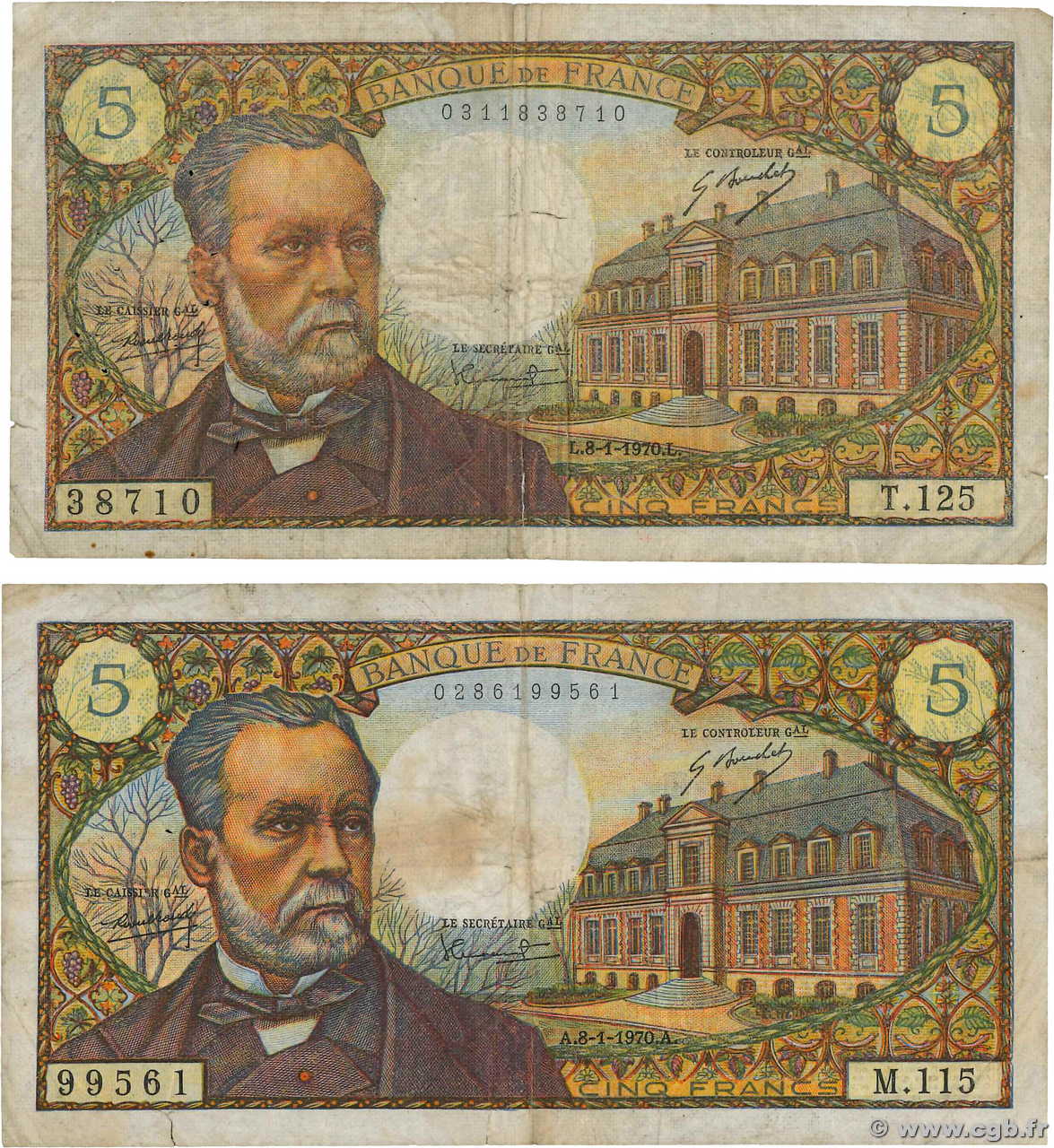 5 Francs PASTEUR Lot FRANCE  1970 F.61.12 B+