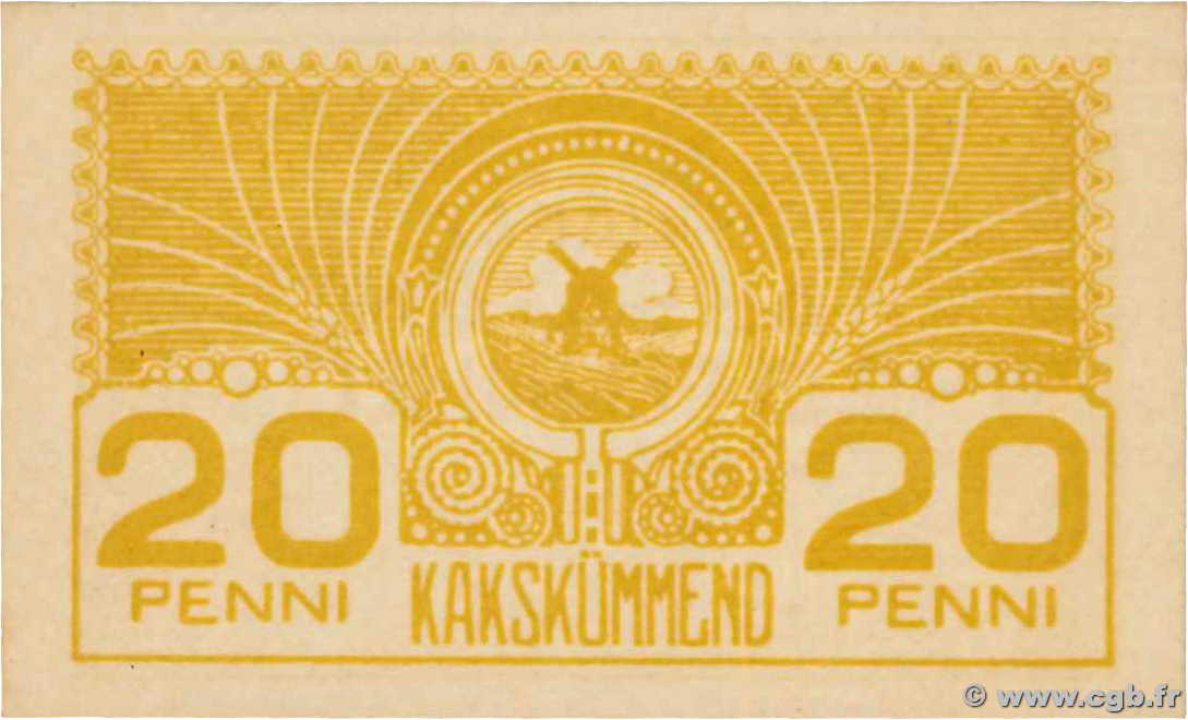 20 Penni ESTONIE  1919 P.41a NEUF