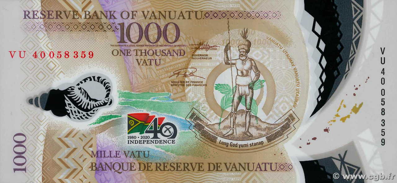 1000 Vatu Commémoratif VANUATU  2020 P.New ST