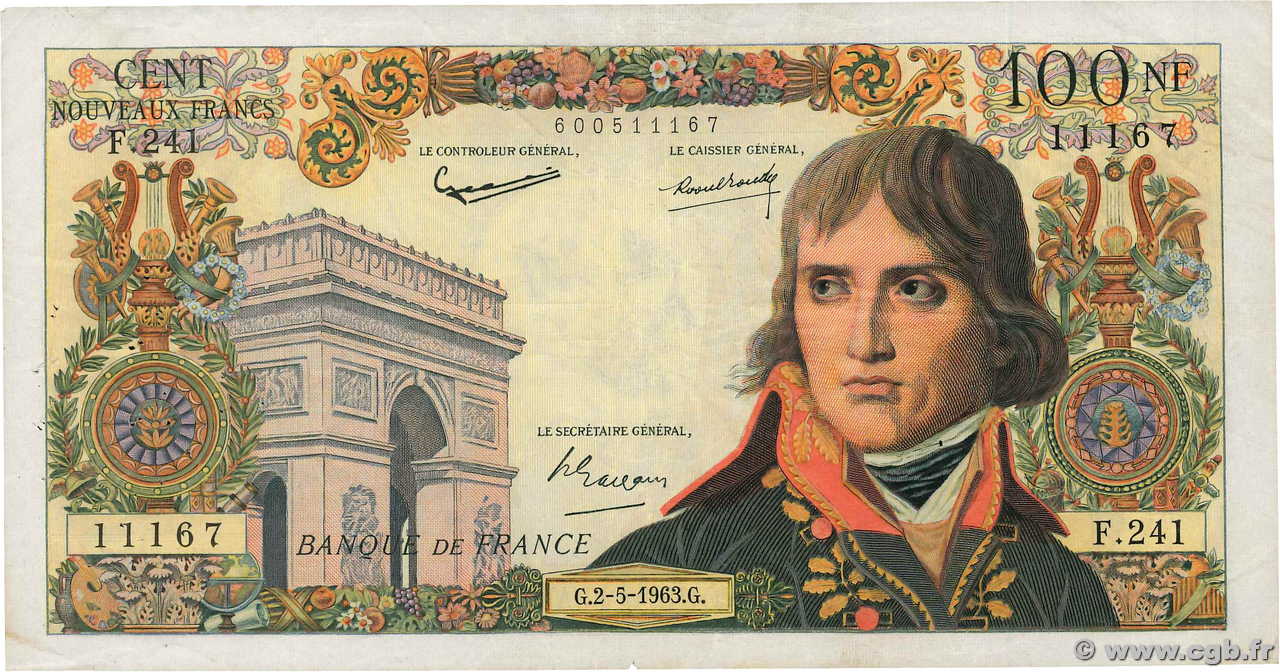 100 Nouveaux Francs BONAPARTE FRANCE  1963 F.59.21 TB+