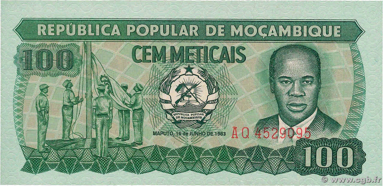 100 Meticais MOZAMBICO  1983 P.126 FDC