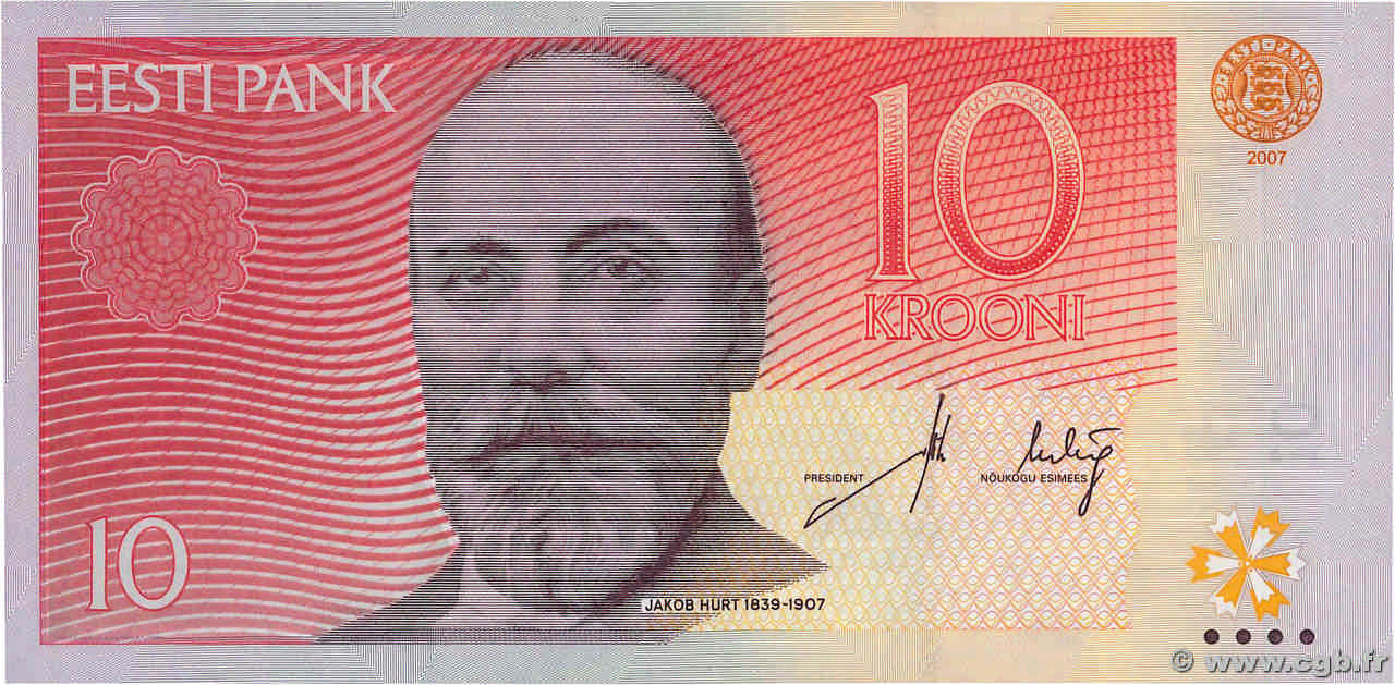 10 Krooni ESTONIA  2007 P.86b UNC