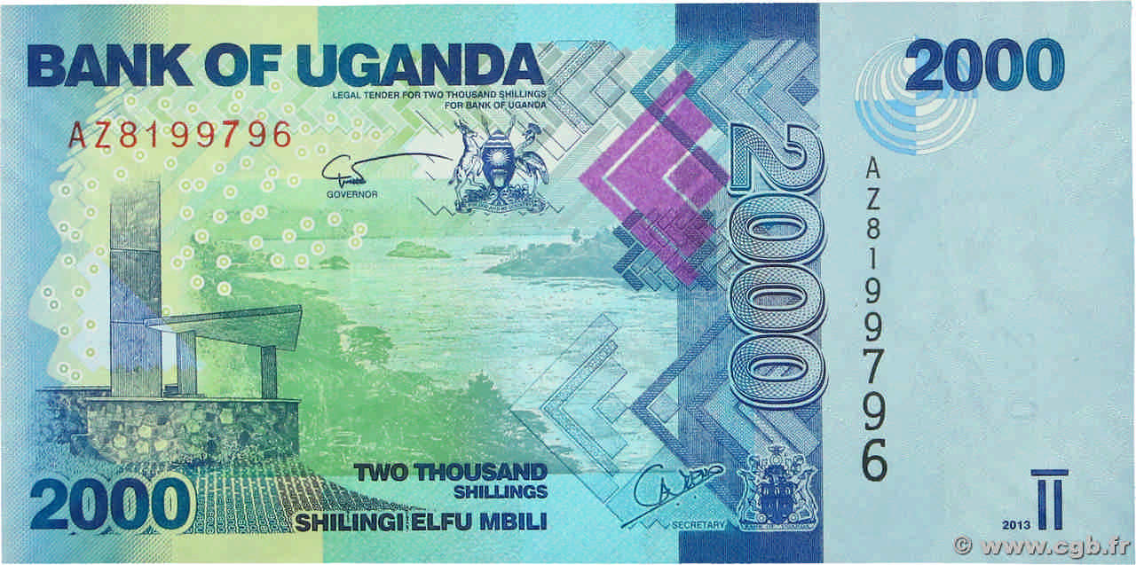2000 Shillings UGANDA  2013 P.50b FDC