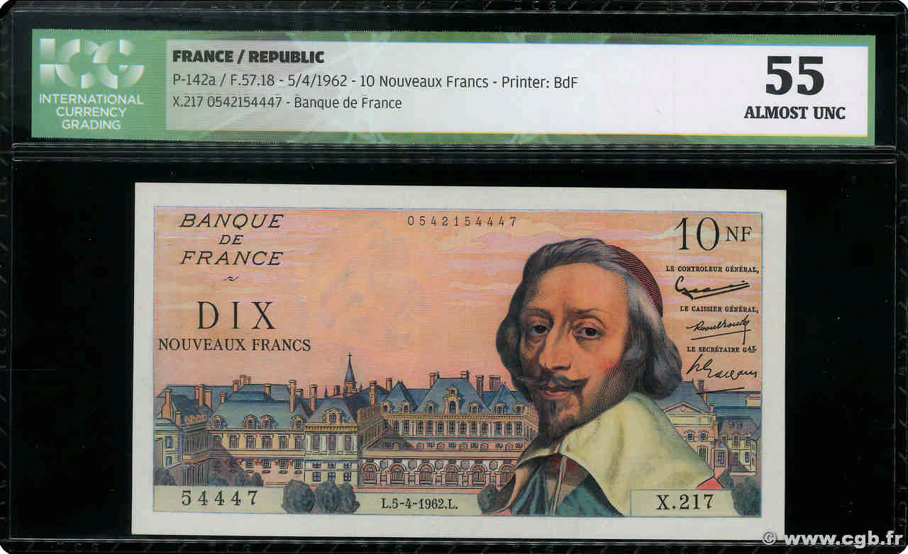 10 Nouveaux Francs RICHELIEU FRANCE  1962 F.57.18 AU