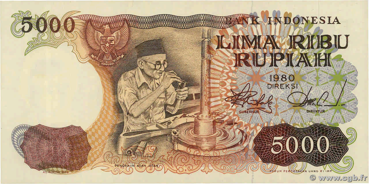 5000 Rupiah INDONÉSIE  1980 P.120a NEUF