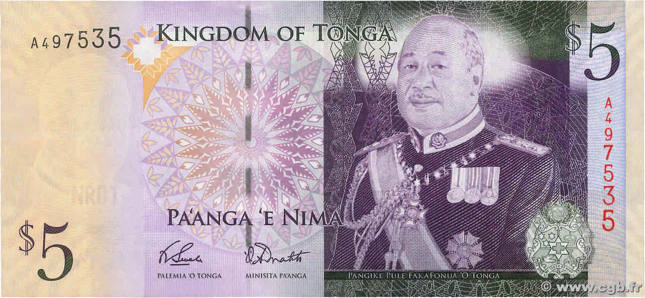 5 Pa anga TONGA  2008 P.39 pr.NEUF