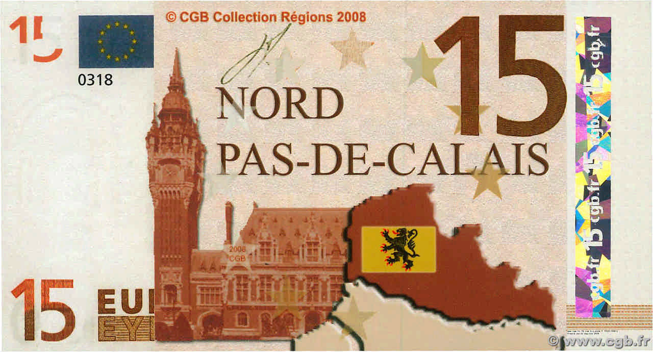 15 Euro FRANCE régionalisme et divers  2008  NEUF