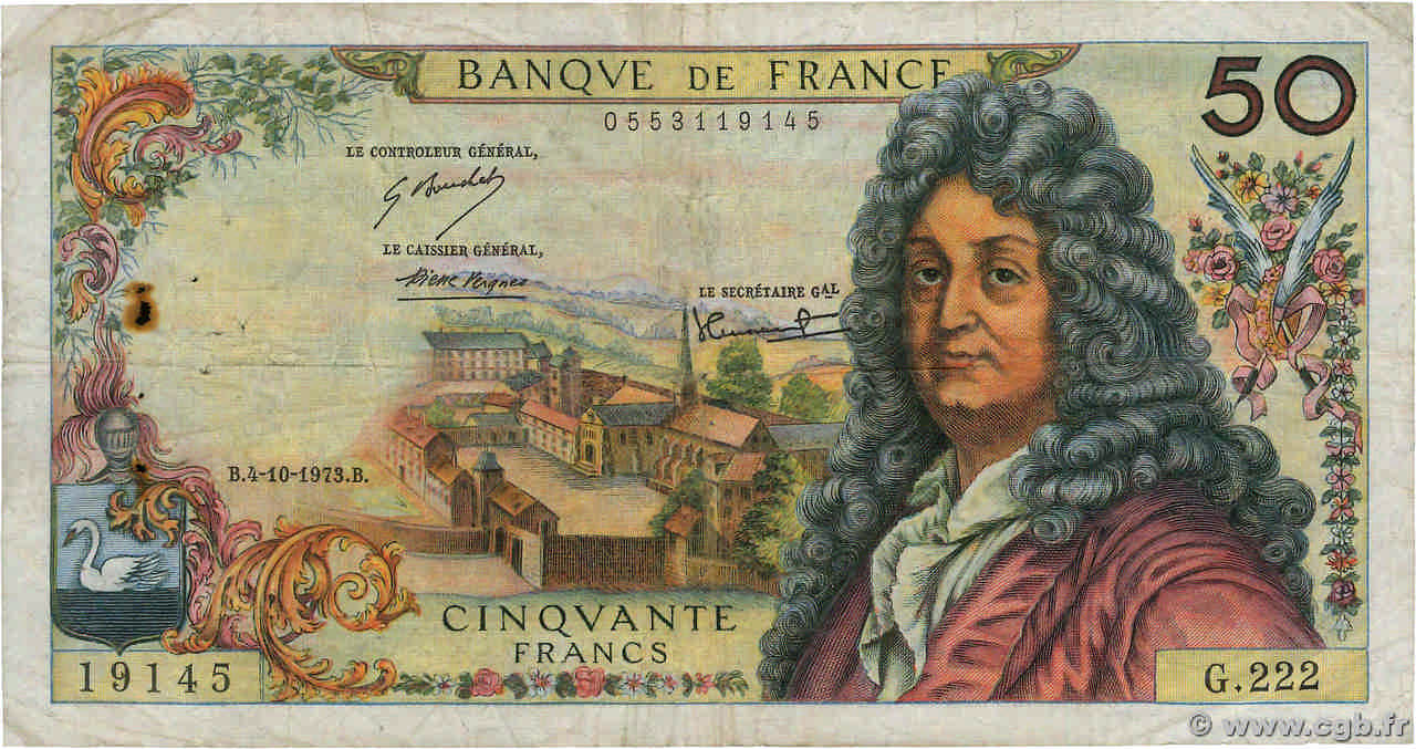 50 Francs RACINE FRANCE  1973 F.64.24 B