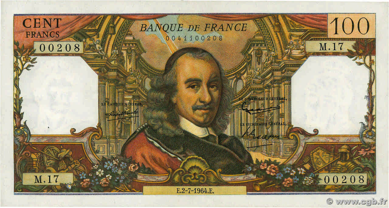 100 Francs CORNEILLE FRANCE  1964 F.65.02 SUP