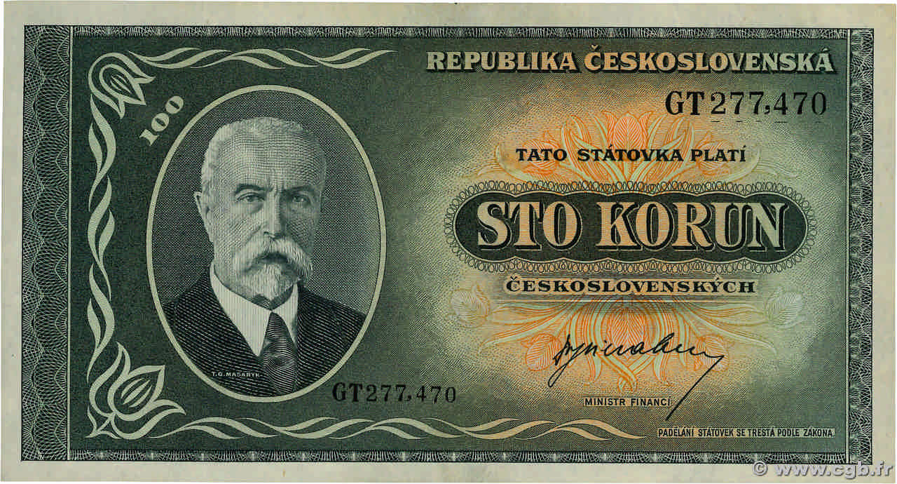 100 Korun TCHÉCOSLOVAQUIE  1945 P.063a SUP