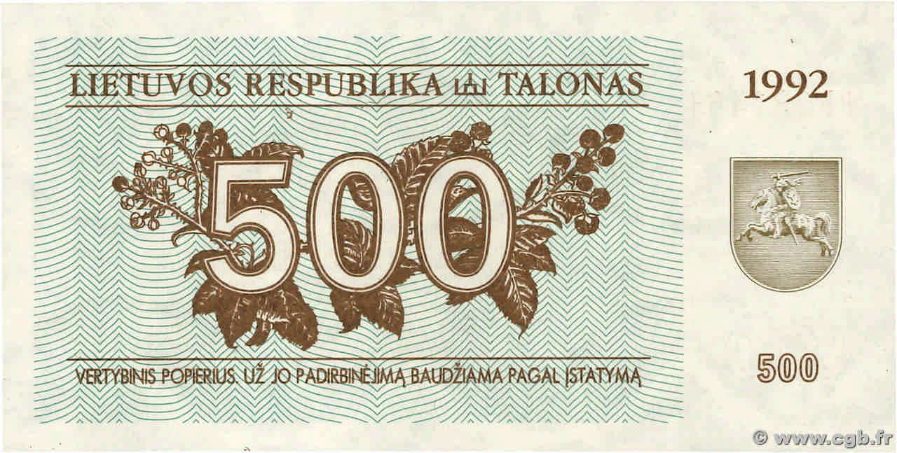 500 Talonas LITUANIE  1992 P.44 NEUF