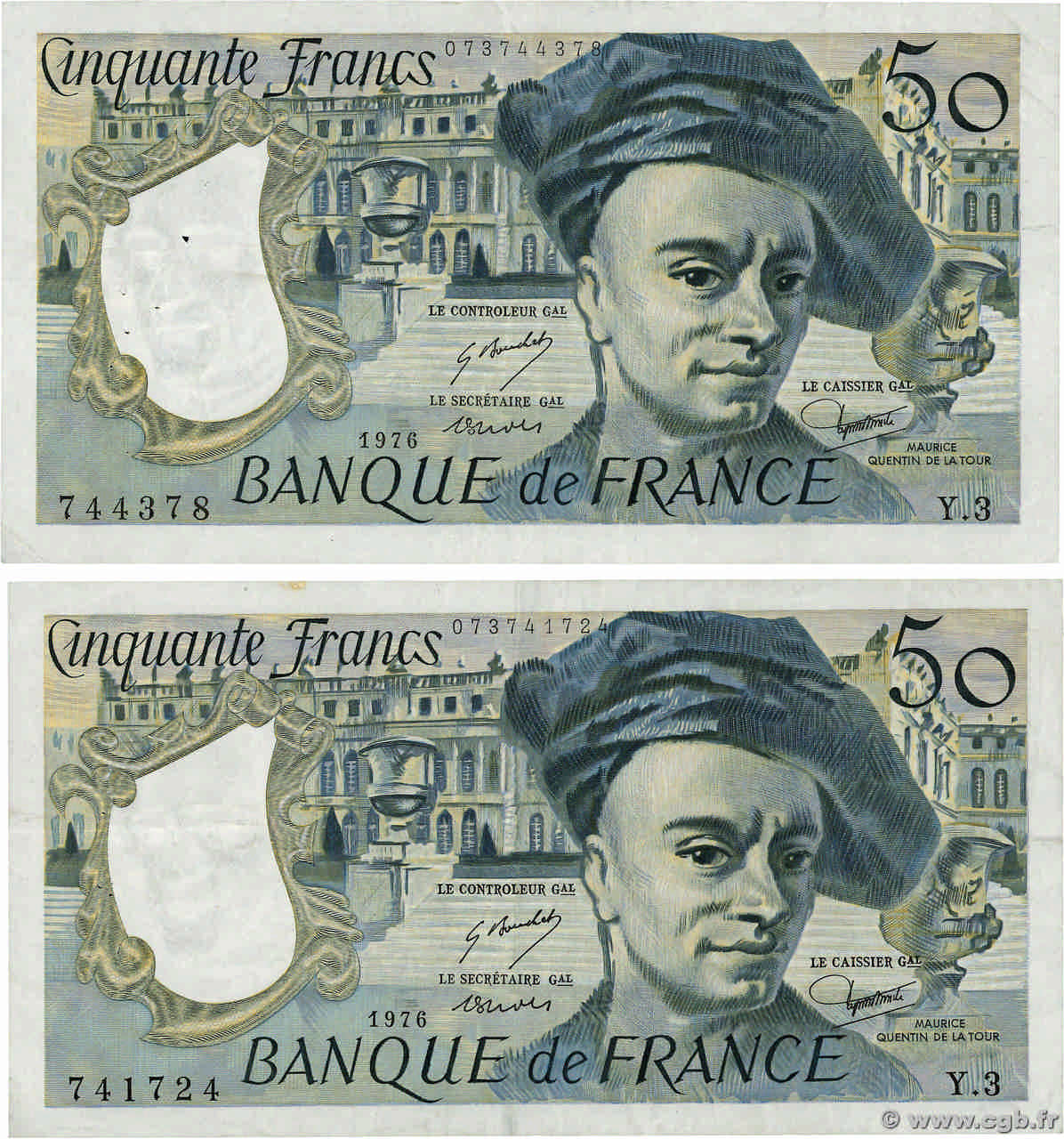 50 Francs QUENTIN DE LA TOUR Lot FRANCE  1976 F.67.01 TB