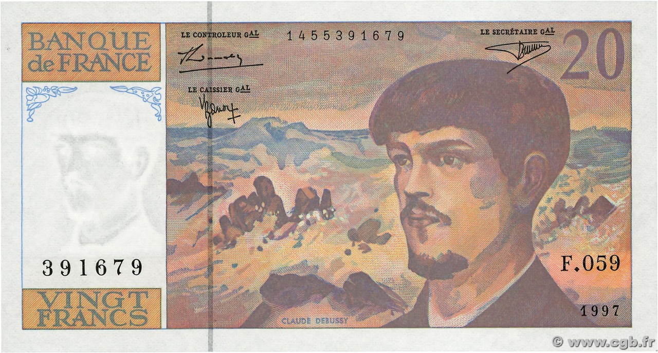 20 Francs DEBUSSY Modifié FRANCE  1997 F.66ter.02 pr.NEUF