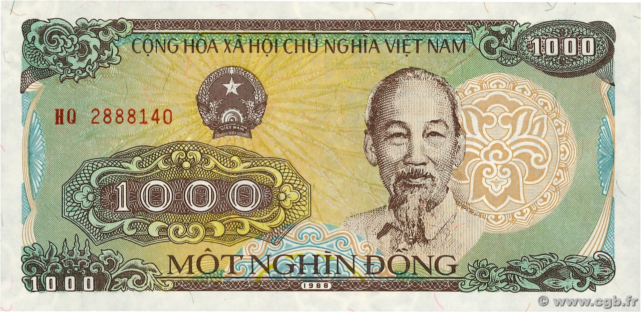 1000 Dong VIET NAM  1988 P.106a UNC
