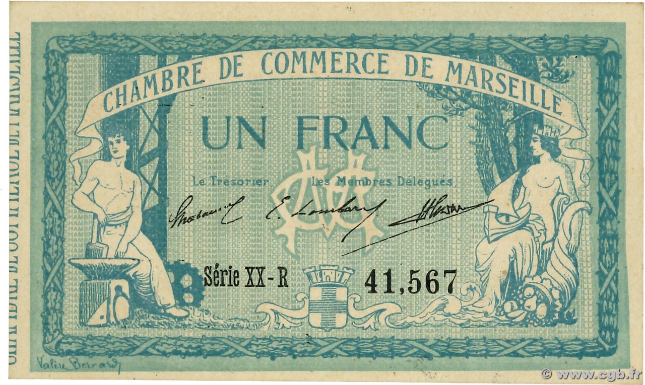 1 Franc FRANCE régionalisme et divers Marseille 1915 JP.079.60 SPL