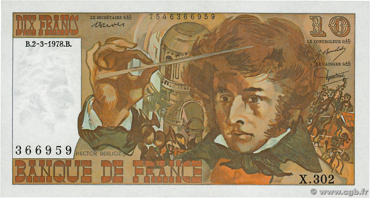 10 Francs BERLIOZ FRANCE  1978 F.63.23 SPL+