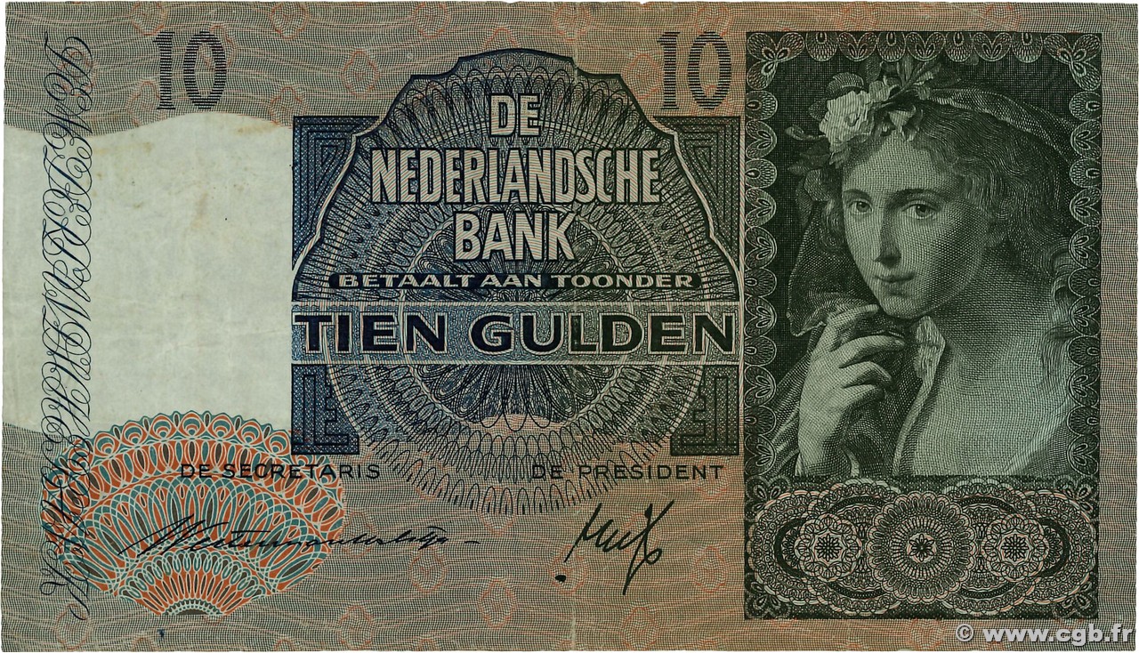 10 Gulden PAYS-BAS  1940 P.056a TB