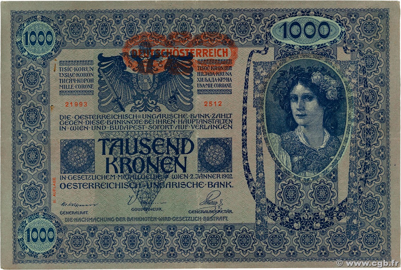 1000 Kronen AUTRICHE  1919 P.061 SUP