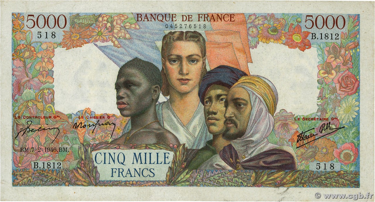 5000 Francs EMPIRE FRANÇAIS FRANCE  1946 F.47.50 TB+