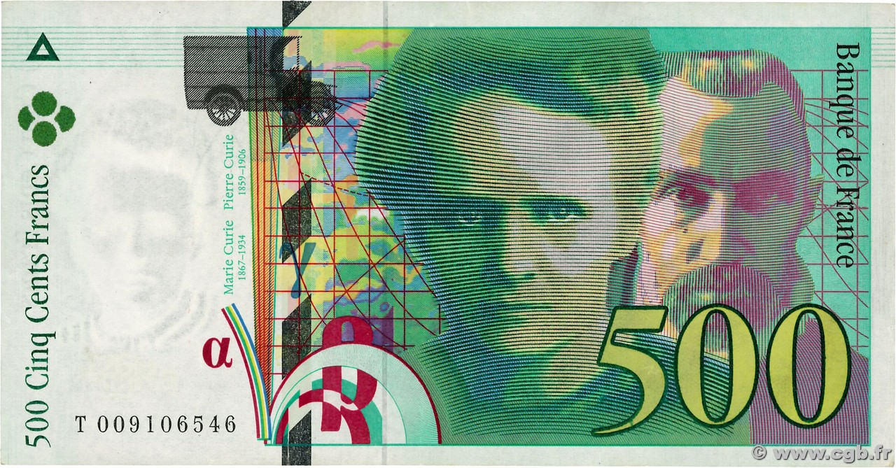 500 Francs PIERRE ET MARIE CURIE FRANCE  1994 F.76.01 SUP