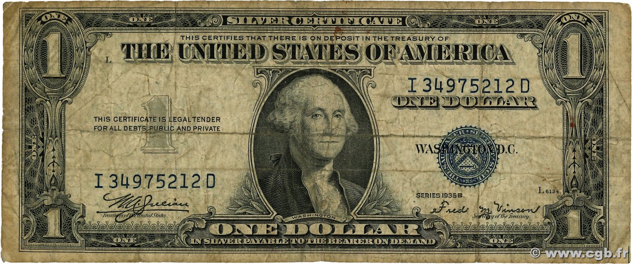 1 Dollar ÉTATS-UNIS D&nbsp;AMÉRIQUE  1935 P.416b B