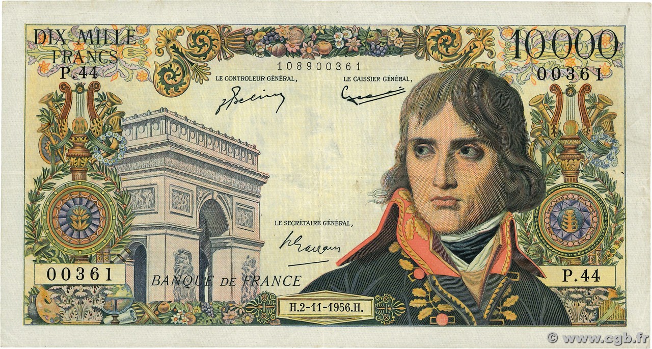 10000 Francs BONAPARTE FRANCE  1956 F.51.05 TB+