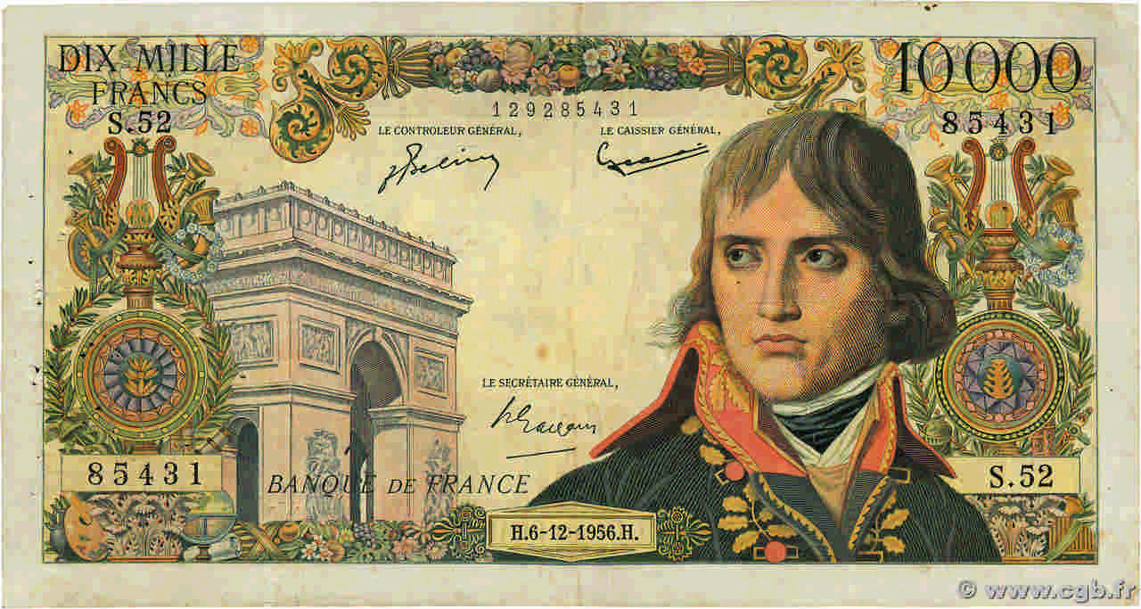 10000 Francs BONAPARTE FRANCE  1956 F.51.06 TB