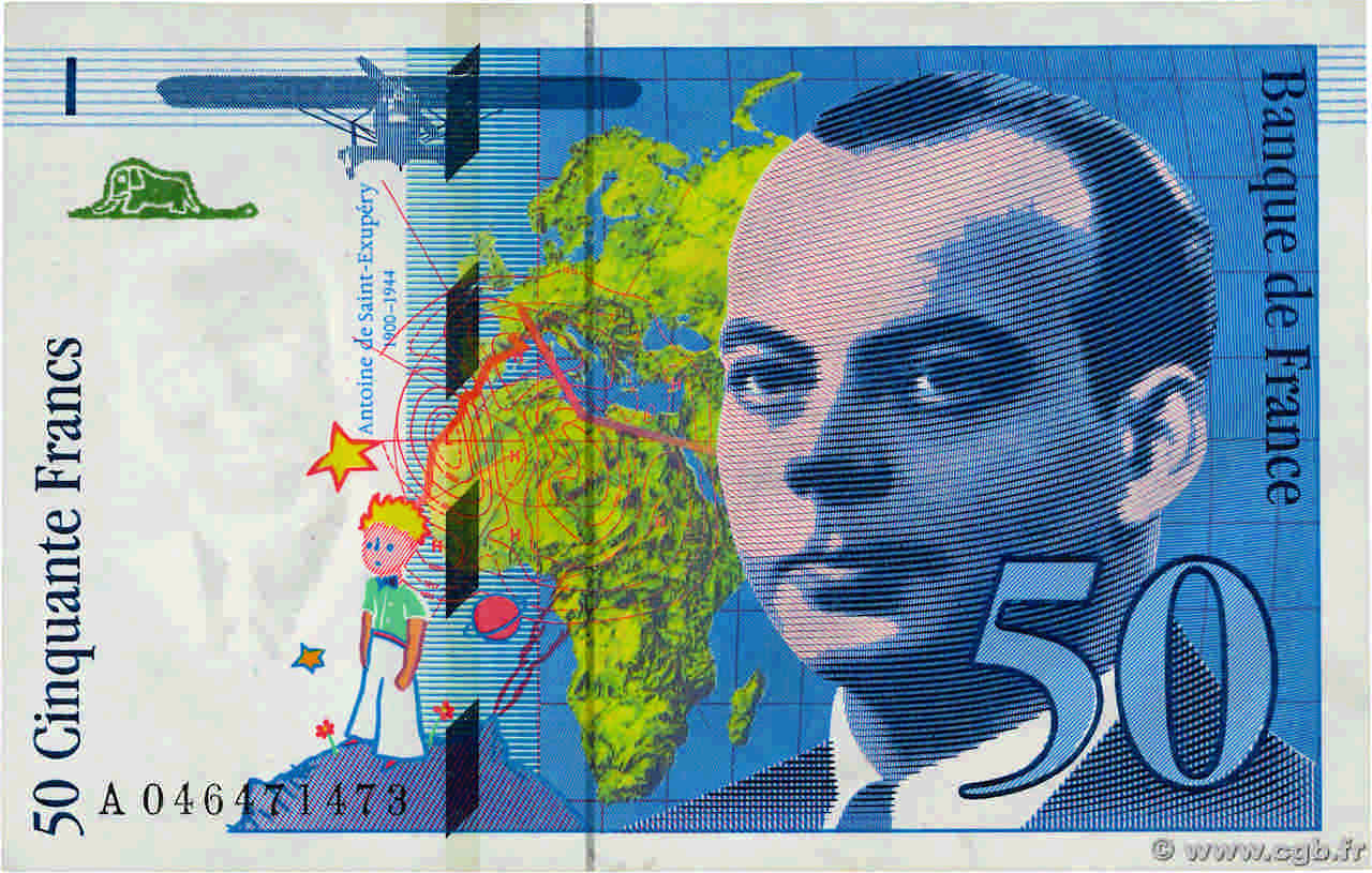 50 Francs SAINT-EXUPÉRY modifié FRANCE  1996 F.73.03 TTB+