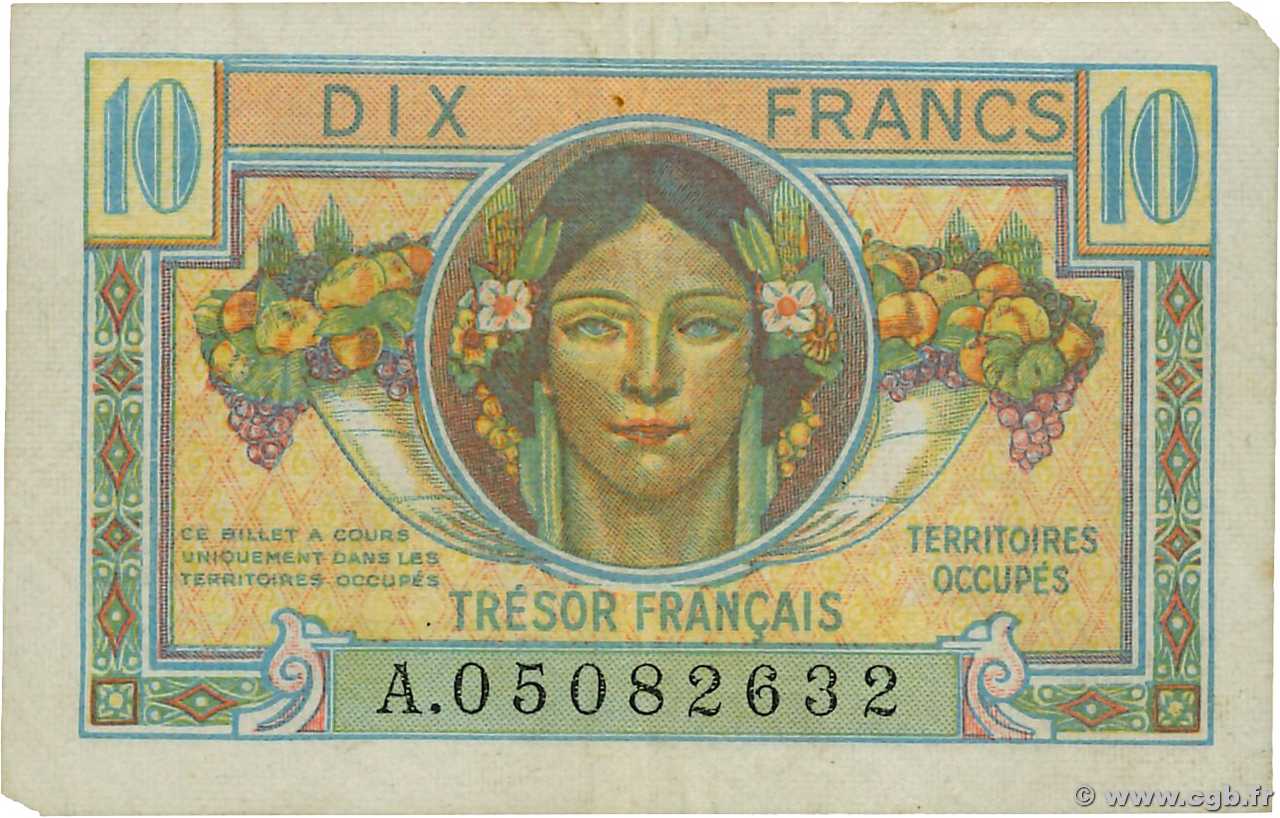 10 Francs TRÉSOR FRANÇAIS FRANCE  1947 VF.30.01 pr.TTB