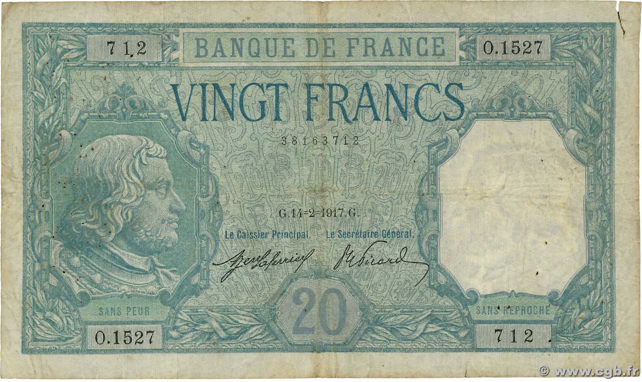 20 Francs BAYARD FRANCE  1917 F.11.02 pr.TB