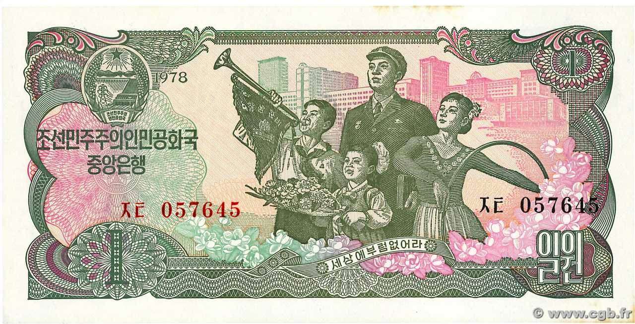 1 Won NORTH KOREA  1978 P.18a UNC-