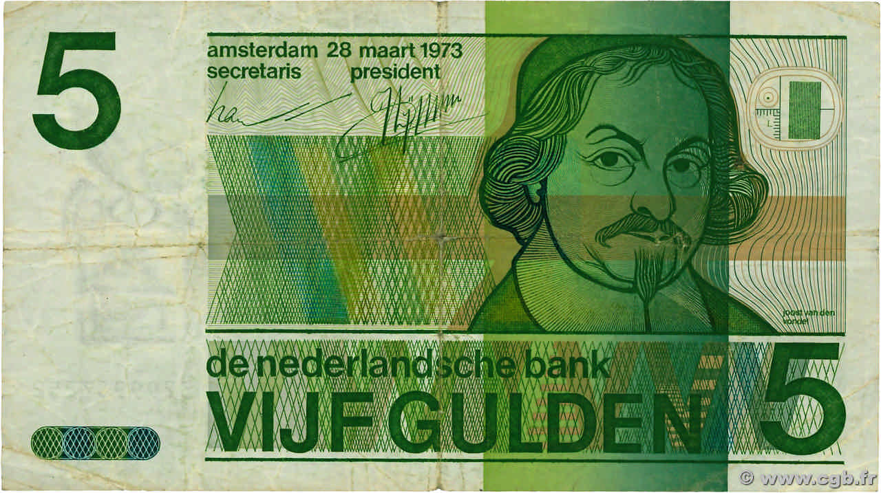 5 Gulden PAYS-BAS  1973 P.095a B+