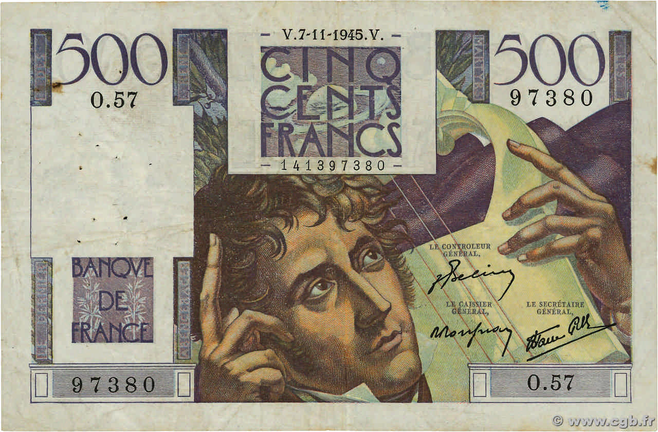 500 Francs CHATEAUBRIAND FRANCE  1945 F.34.03 TB