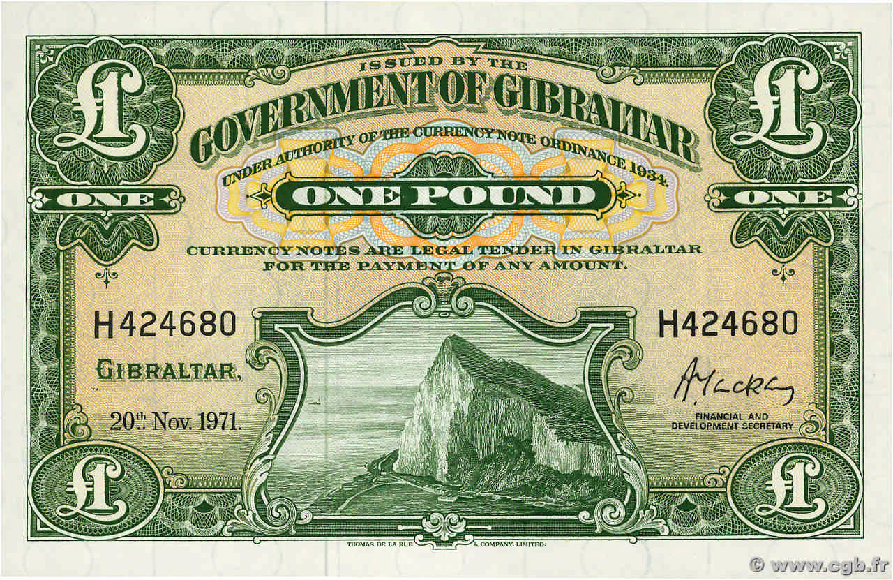 1 Pound GIBRALTAR  1971 P.18b pr.NEUF