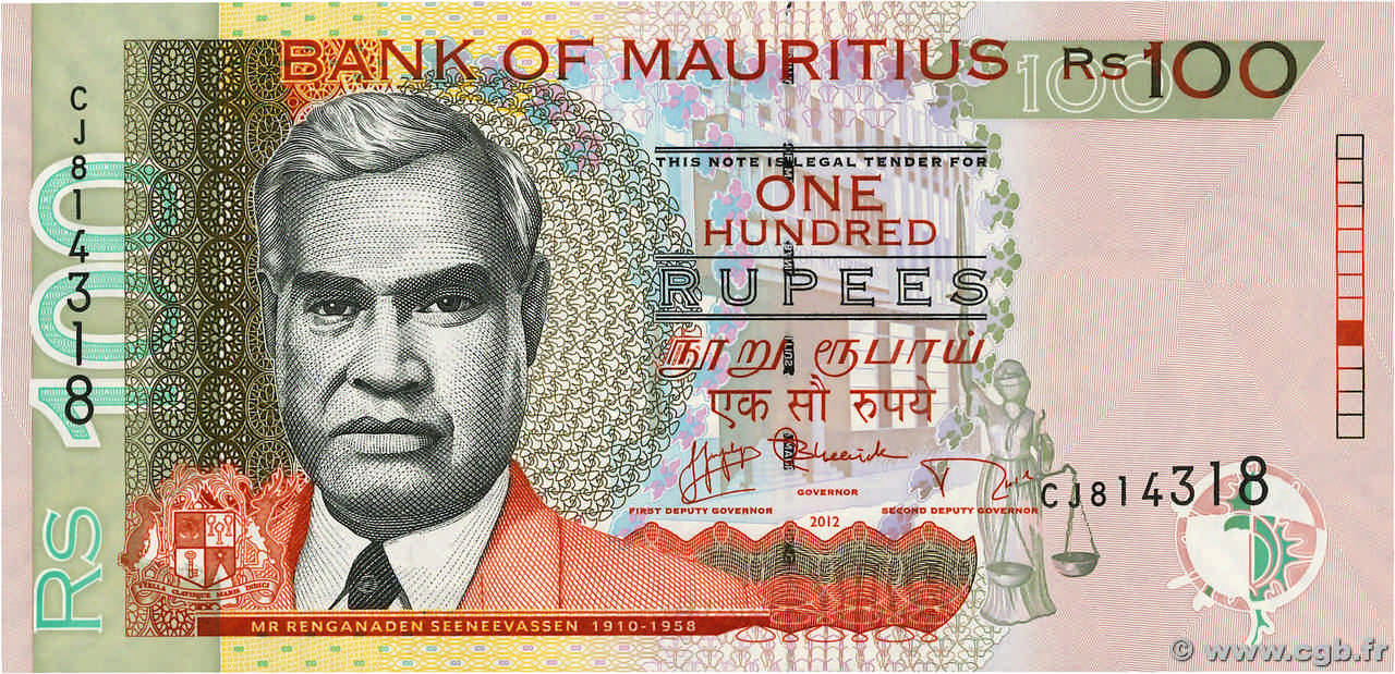 100 Rupees ÎLE MAURICE  2012 P.56d NEUF