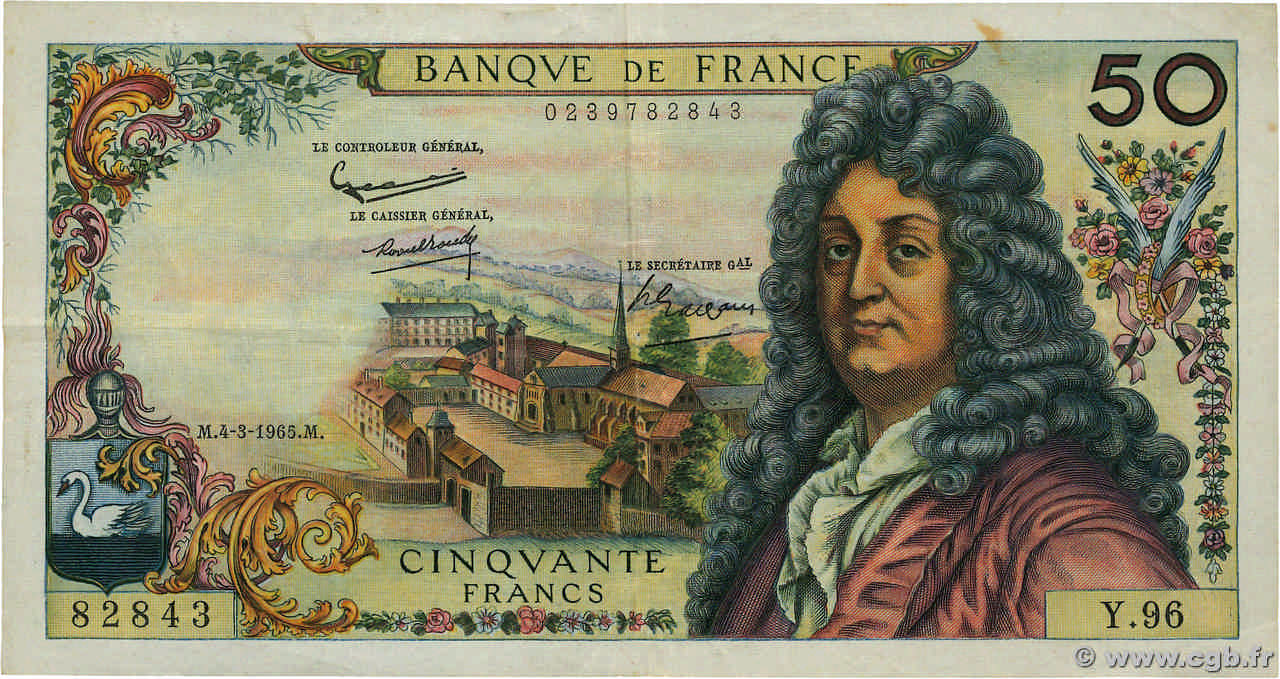 50 Francs RACINE FRANCE  1963 F.64.06 pr.TTB