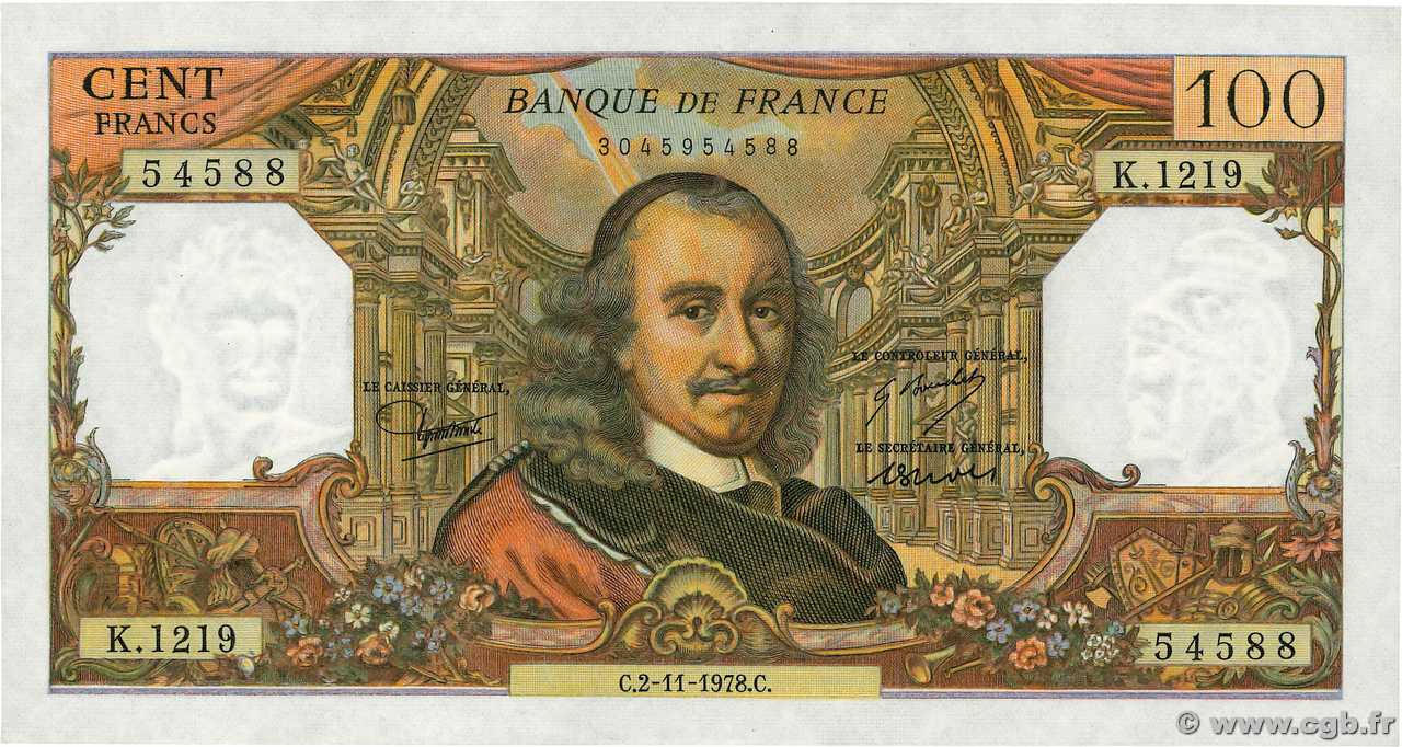 100 Francs CORNEILLE FRANCE  1978 F.65.64 SPL