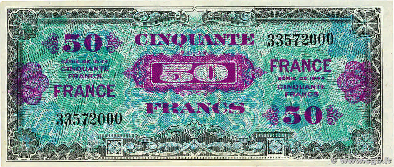 50 Francs FRANCE FRANCIA  1945 VF.24.01 EBC