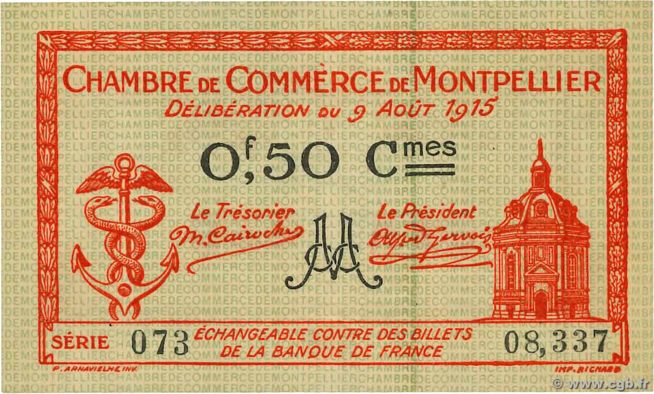 50 Centimes FRANCE régionalisme et divers Montpellier 1915 JP.085.06 pr.NEUF