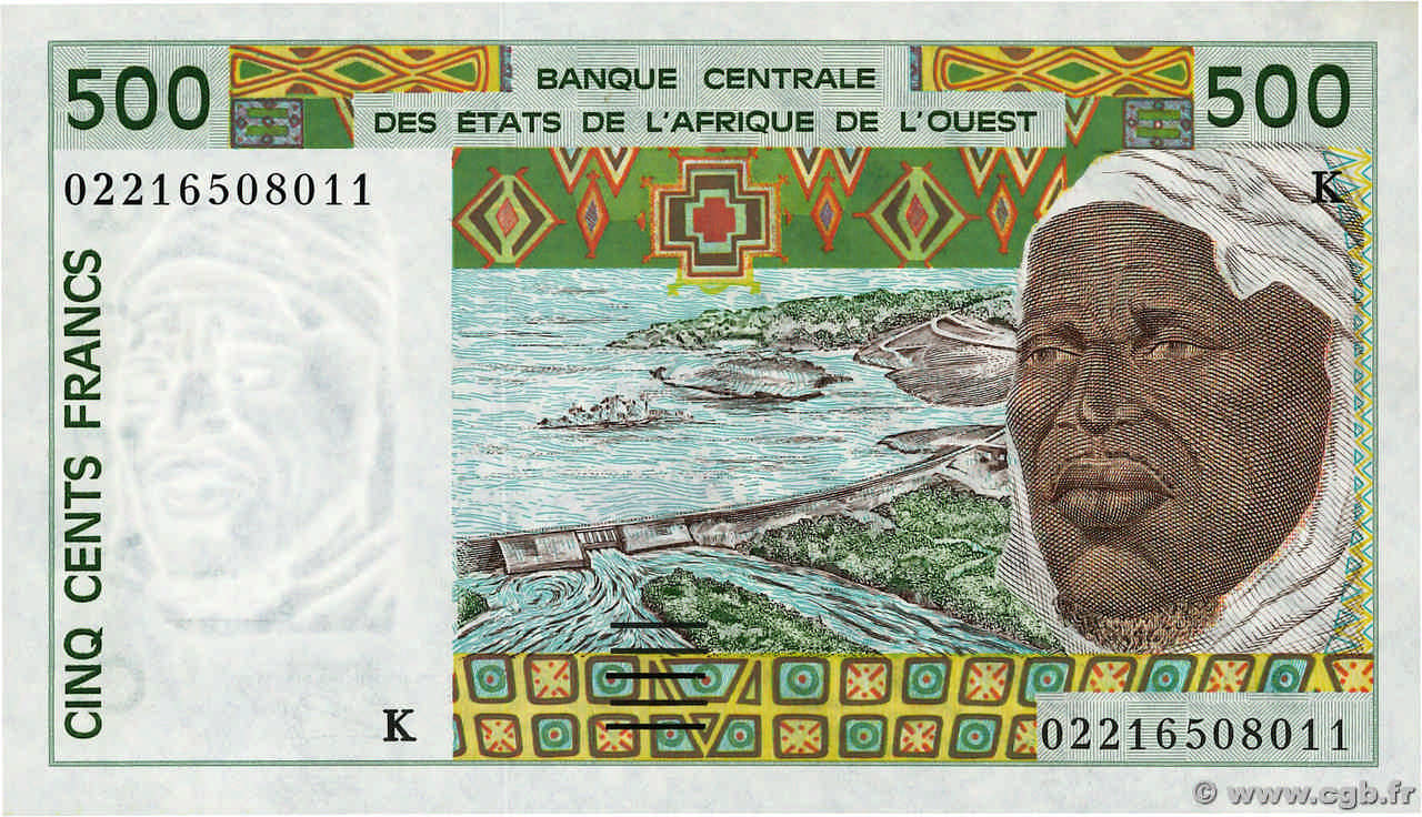 500 Francs ÉTATS DE L AFRIQUE DE L OUEST  2002 P.710Km pr.NEUF